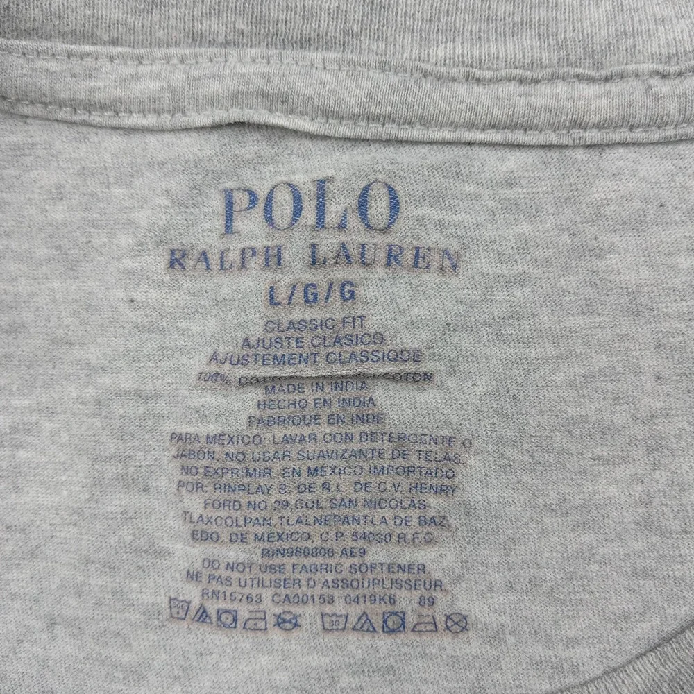 Polo Ralph Lauren Shirt Mens Large Gray Classic Fit Crewneck Pony‎ Logo
